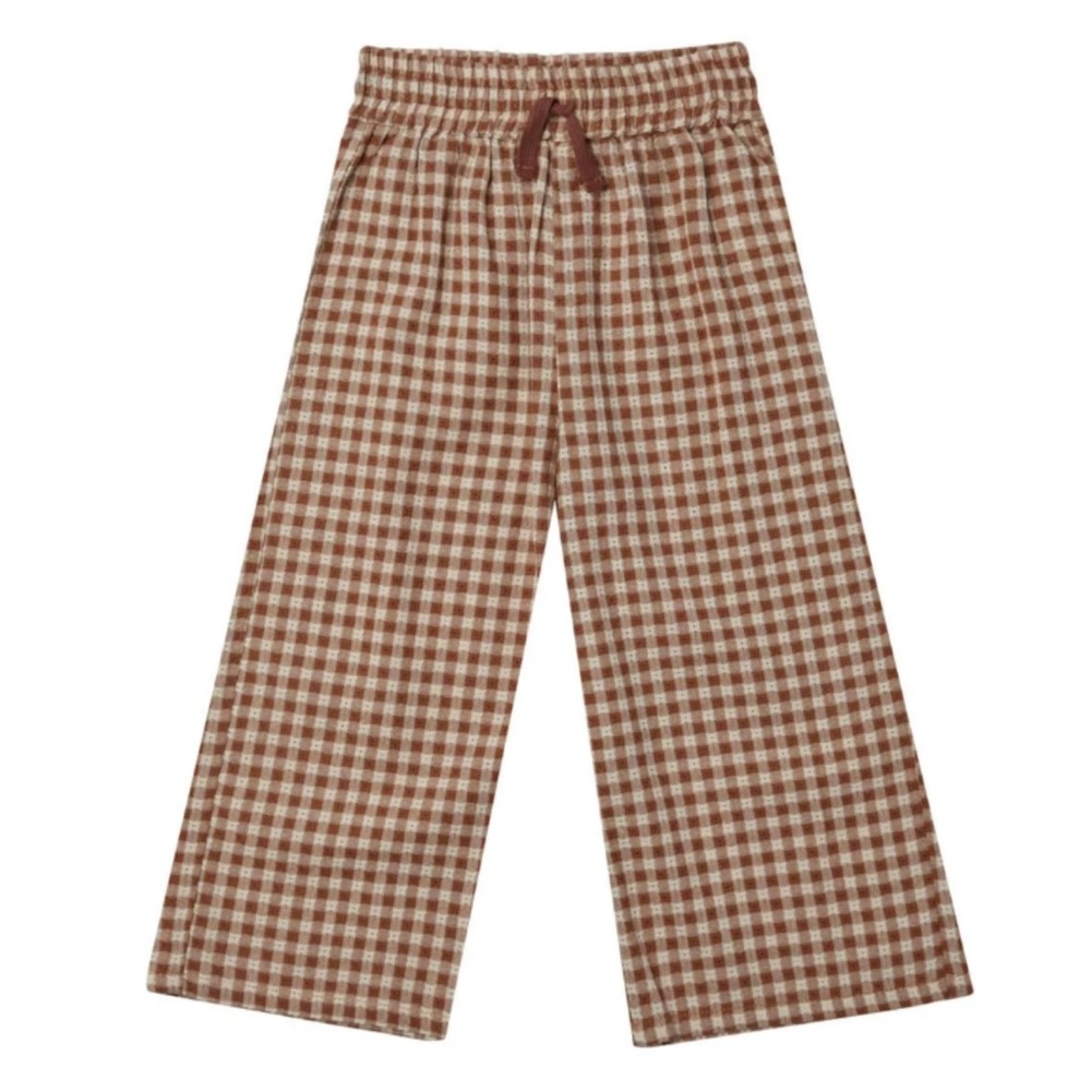 Rylee and Cru Wide Leg Gingham Pants